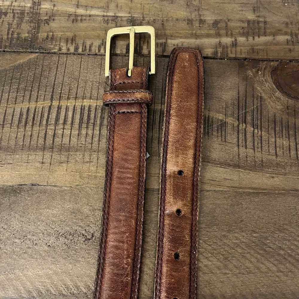 Vintage Skinny Brown Leather Belt MENS‎ 1